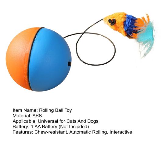 Автоматическая игрушка для кошек с катящимся мячом, интерактивная умная движущаяся игрушка с активируемым движением хвоста, электрическая игрушка для обогащения домашних животных для собак и кошек