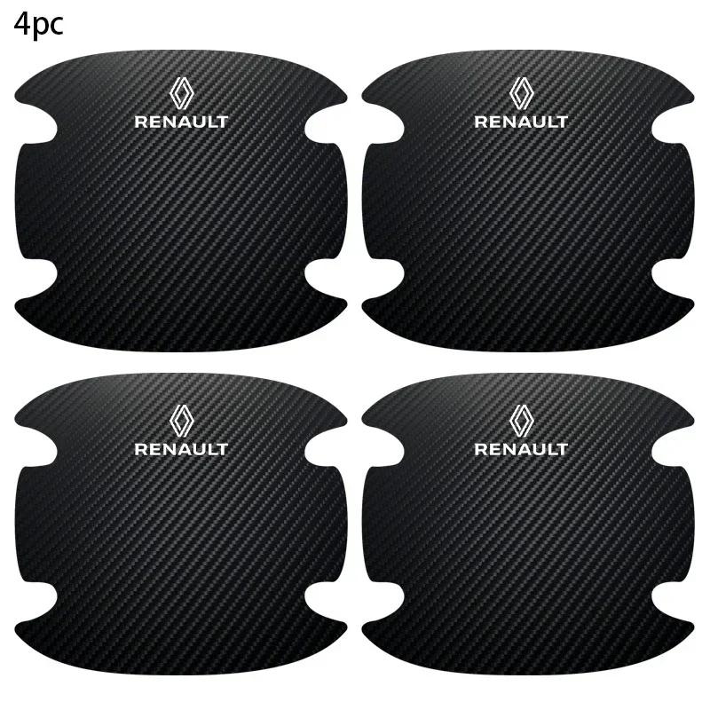 Interior Stickers For Renault koleos duster megane 2 logan clio Auto 4PCS Car Door Handle Bowl Scratch Protector Carbon Fiber S JJ8