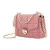 Michael Kors MK Soho Стеганая Сумка на Цепочке с Клапаном Однотонная Винтажный Стиль Кожаная Сумка на Плечо для Поездок Женская сумка на плечо Розово-Розовый 30H0L1SL1T-622