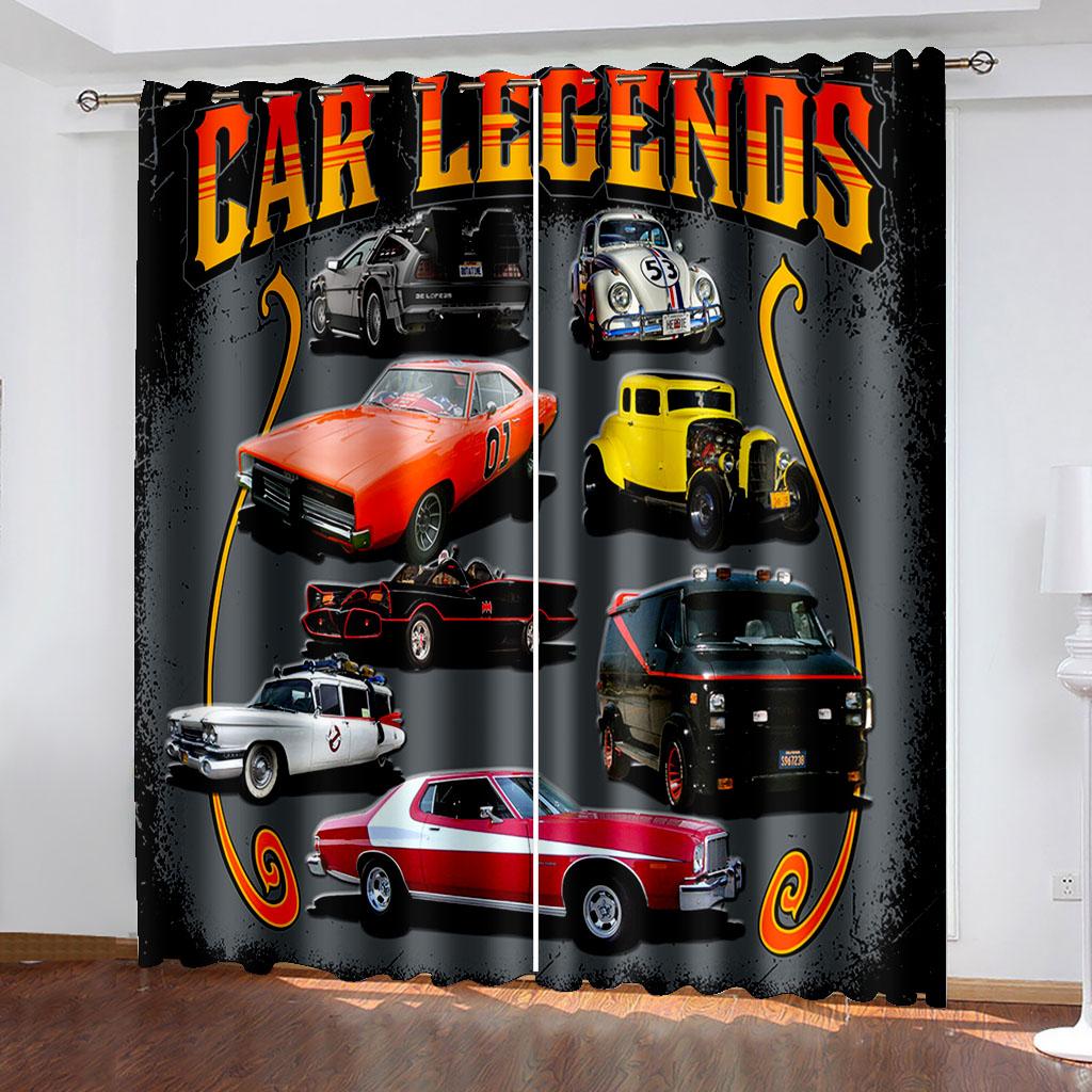 2-панельные шторы с изображением спортивных автомобилей для детей, мальчиков, спальни, гостиной, от пола до потолка, кухонные шторы, занавески Cortinas