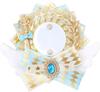 G Triger Ita Rosette for Can Rosette with Ita Bag Handmade Light Blue Badges, Wings, Angel, 57mm, 58mm, Decoration, Rosette, Ribbon,