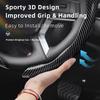 Suitable for Mitsubishi Carbon Fiber Texture Steering Wheel Cover Snap-On Wave-Shaped Sports Design Protective Case Outlander Phev Sport Eclipse Cross