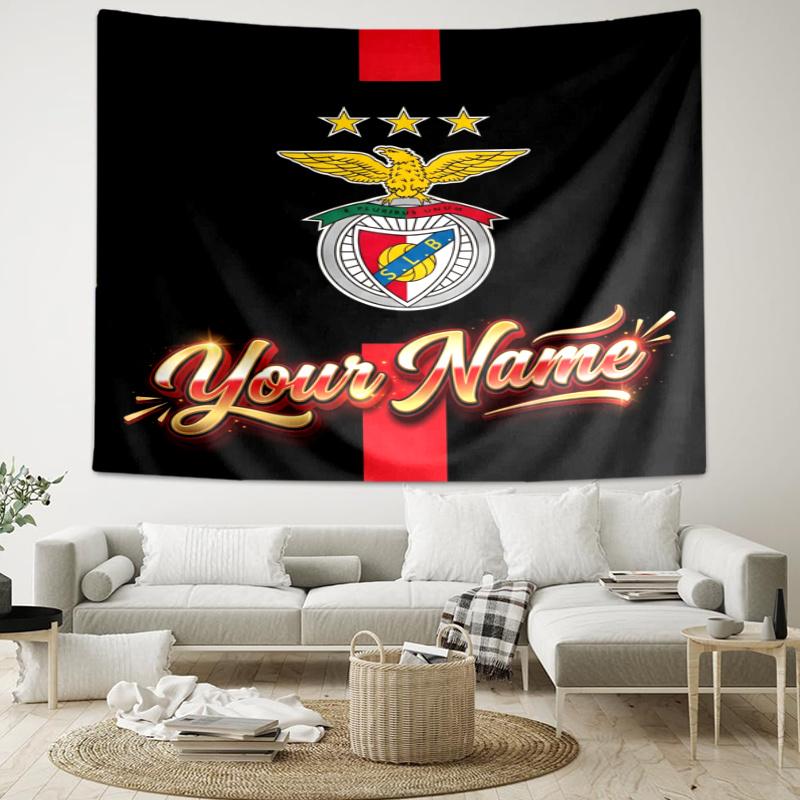 Personalized Name B-Benfica Tapestry, Wall Hanging Tapestry, Pattern Tapestry for Dorm Bedroom Living Room Wall Art Photography Backdrop