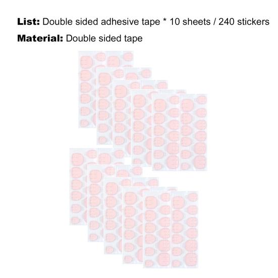 240Pcs/Set Nail Jelly Glue Fresh Style Double Sides Ultra Thin FALSE Nail Glue