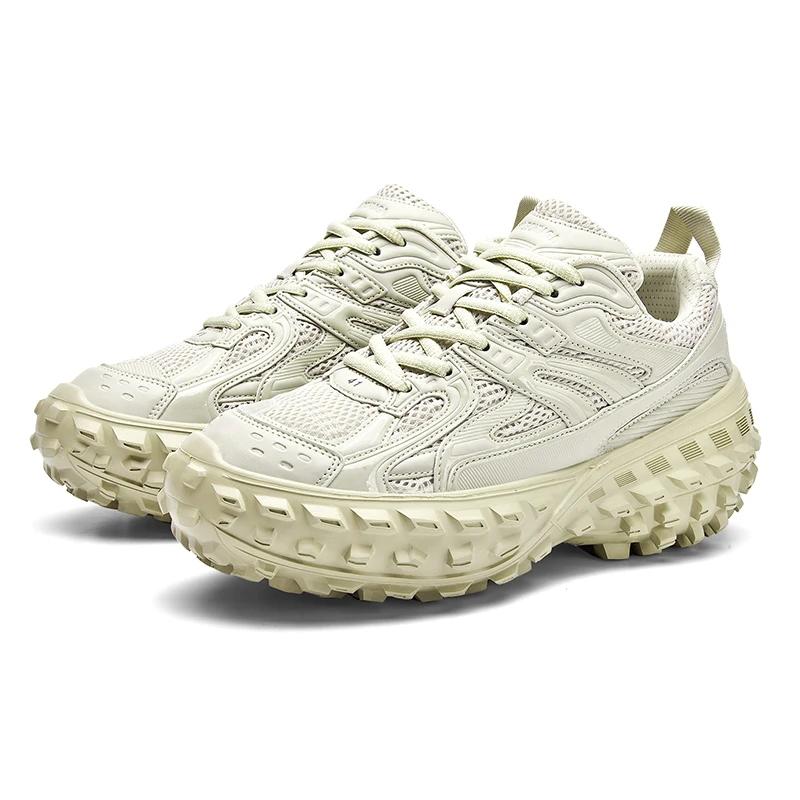 Парные повседневные спортивные туфли на толстой подошве с высокой посадкой, весна/лето, новые прочные и амортизированные кроссовки для бега
