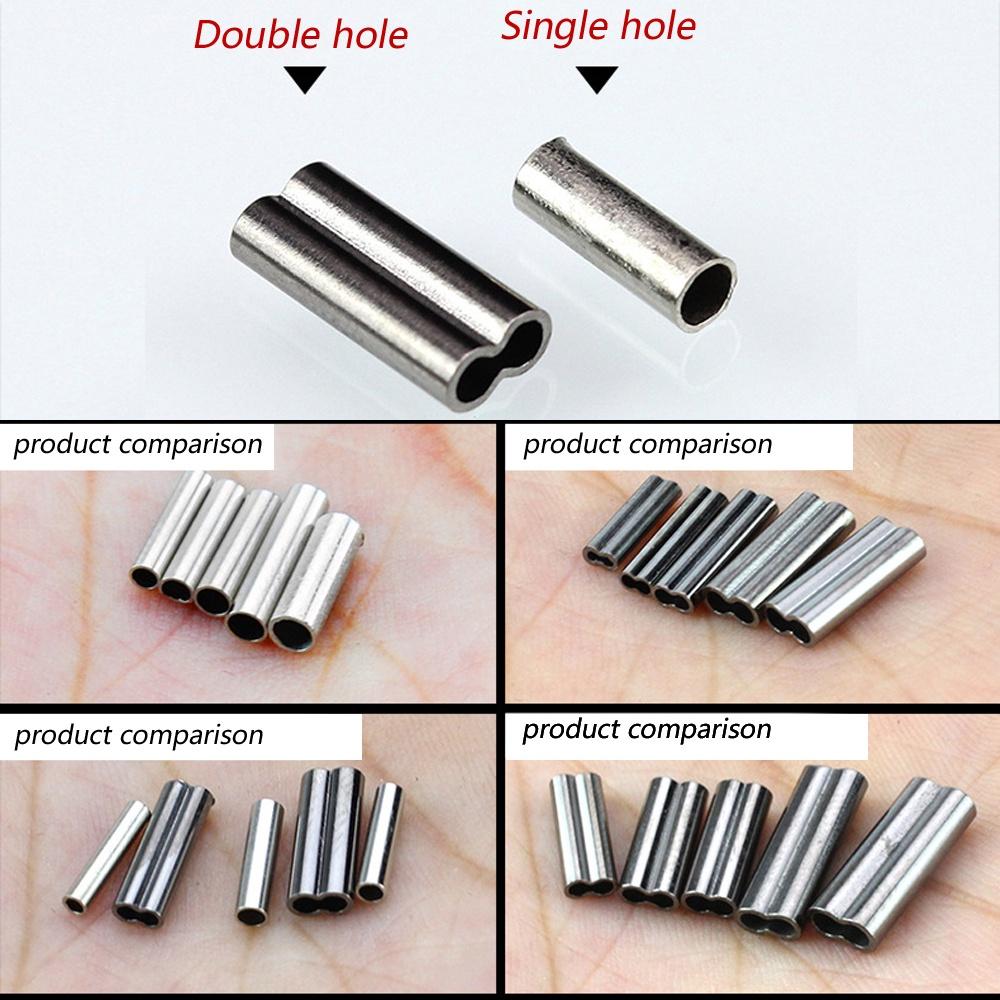 300-500 шт./коробка одно-/двухствольные обжимные муфты рыболовная леска провод лидер круглые медные трубки соединители смешанные медные трубки