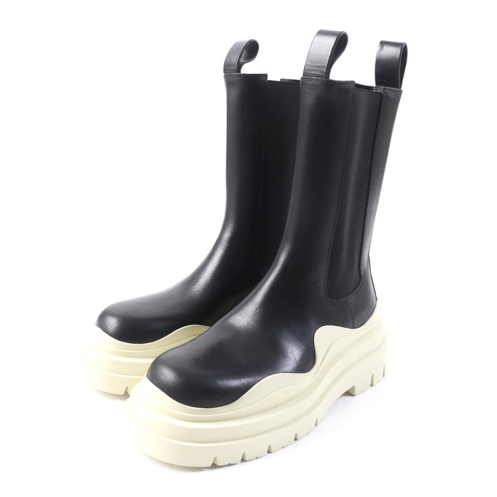 Отличные короткие ботинки BOTTEGAVENETA Tire Chelsea Boots Черно-белая кожа 38 Б/У
