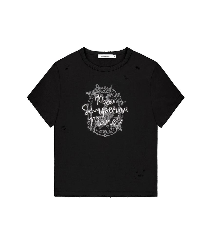 ROCKCAKE Crop-топ Semperna с горячими стразами - Черный
