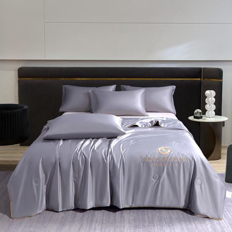 1Pc Spring and Summer New Quilt Thin Quilt Cool Washed Ice Silk Embroidered Summer Quilt Summer Cool Quilt Air-Conditioned Quilt