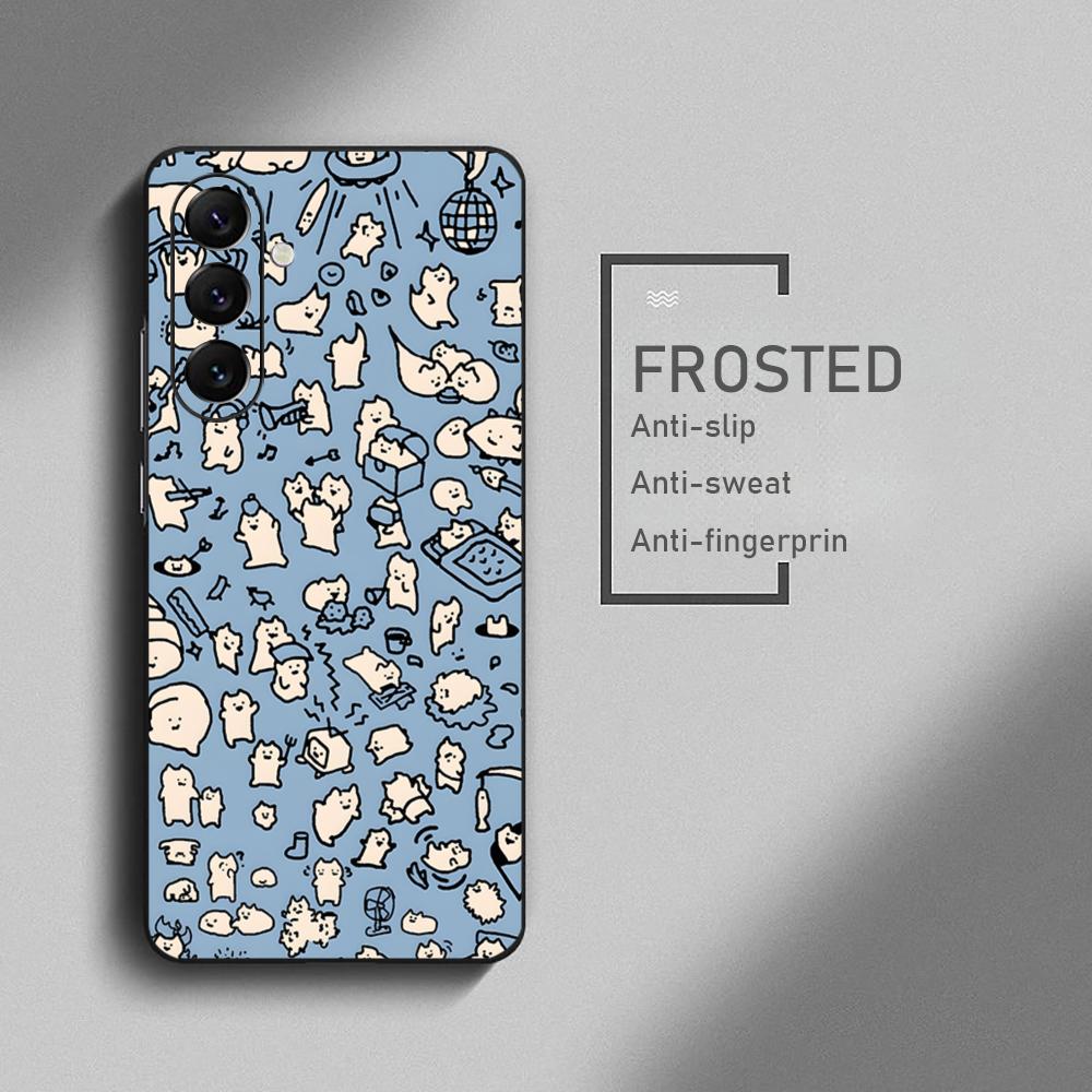 Hot Cartoon EverydayOneCat Phone Case For Samsung Galaxy S26 S25 S24 S23 S22 S21 Plus Ultra Note20 Soft Black