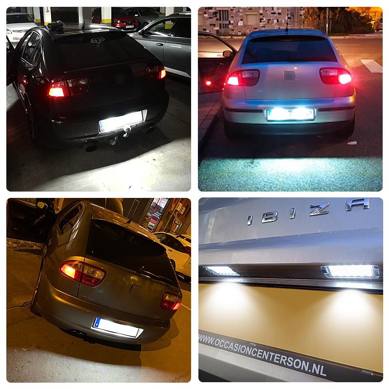 gtxbn6 2Pcs LED License Plate Light For Seat Leon 1M Altea Arosa Cordoba Ibiza 6L Toledo 5P Replace OEM 5P0943021