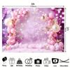 Elegant background fabric, suitable for parties: pink balloons, sparkling gold stars, and butterflies