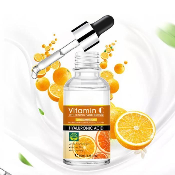 Fdit Sérum VC Disaar 30ml Sérum de Vitamine C Rétrécissement des Pores Sérum Visage Éclaircissant Hydratant