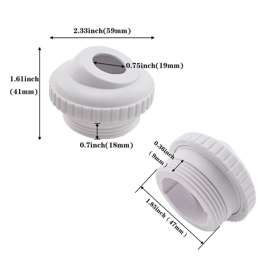 Pool Jet Nozzles Flow Eyeball Inlet Jet Flow Inlet Fitting Swimming Pool Return Jet for Swimming Pool Spout Accessories
