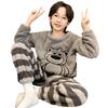 Kids Flannel Pajamas Set Boys Girls Warm Long Sleeve Top And Pants Sleepwear Winter Home Nightwear