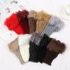 Half Finger Keep Finger Warm Faux Rabbit Hair Gloves Warm Mittens Knitted Gloves Thicken Warm