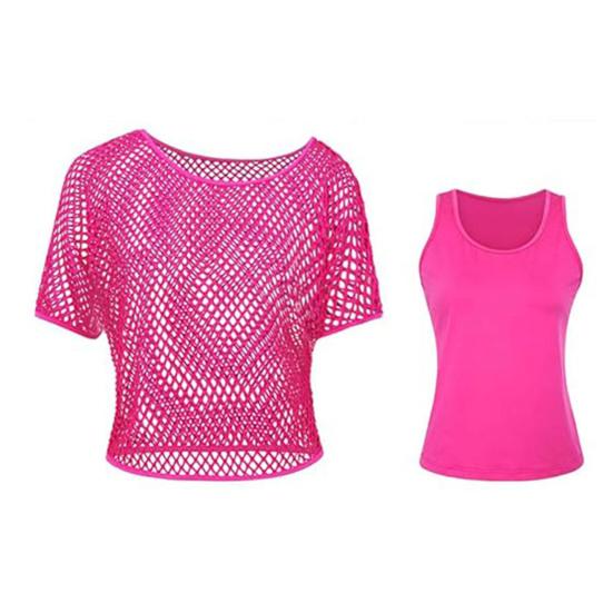 Комплект из 2 шт./компл., комплект жилетов, однотонный жилет без рукавов с открытыми плечами и короткими рукавами, комплект жилетов без рукавов с круглым вырезом