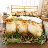 Пододеяльник с изображением фермерской курицы King Queen, комплект постельного белья с изображением милого цыпленка, семейное одеяло с изображением животных, 2/3 предмета из полиэстера, покрывало