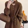 Sweater for Women Autumn Winter Thickened Tapered Waist Warm Knitted Stretchy Long Sleeve High-neck Oversize Tops