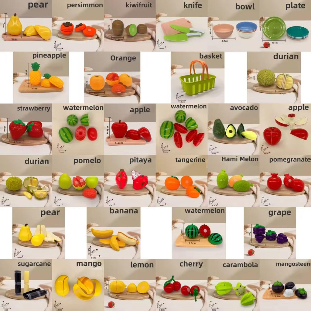 Детская мини-кухня Игрушка для ролевых игр Имитация еды Гамбургер Овощи и фрукты Аксессуары для детей Образовательный подарок