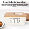 Yousheng Ceramic Butter Dish with Lid Multipurpose Knife Large Capacity Butter Keeper for Countertop Easy To Clean Butter Container Kitchen Gift