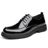 FashionBusiness Black Patent Leather Glossy Shoes for Men 2024 Spring Autumn Business British Black Formal Wedding Shoes Man