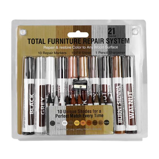 1 комплект для ремонта царапин на деревянной мебели с маркером для подкраски 6/8/10 цветов, ручка для удаления пятен и ремонта царапин на деревянном полу и столе