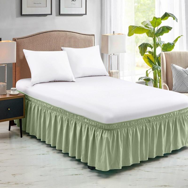 Solid Color Elastic Bed Skirt Elastic Built-in Bed Apron