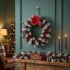 Snow Flocked Artificial Pine Garland Red Berries Door Hanging Decor  Winter Christmas