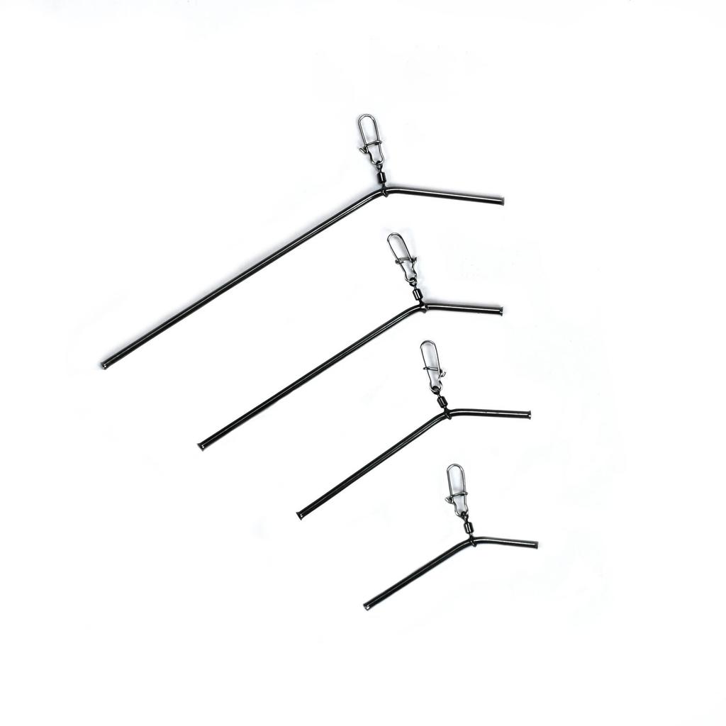 Topranc 12Pcs Anti Tangle Sea Fishing Accessories Fishing Balance Brass Tube Connector L- Shape Booms Accessory Size 5/7/9/12CM
