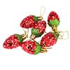 6PCS Red Christmas Hanging Decoration Electroplated Stawberry Christmas Tree Ornament Party Supplies Shopwindow Xmas Baubles 7