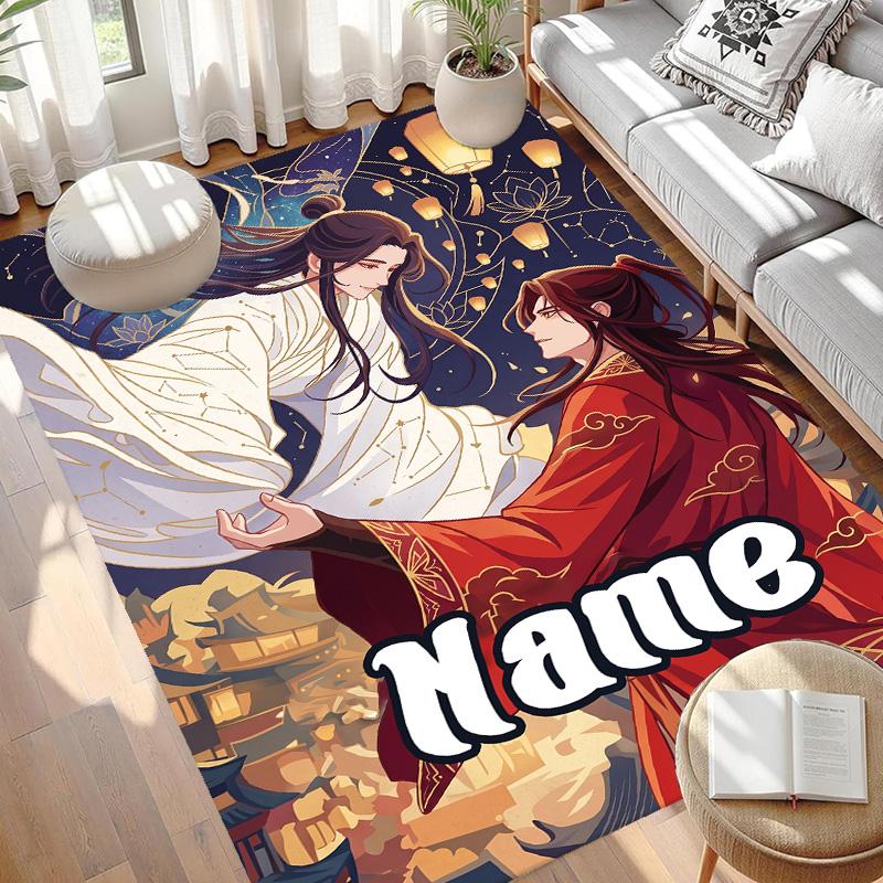 Custom Name Personalized Heaven Official's Blessing Print Carpet, Versatile Home Decor Rug, for Playroom, Apartment, Balcony, Entryway, Hallway Gift