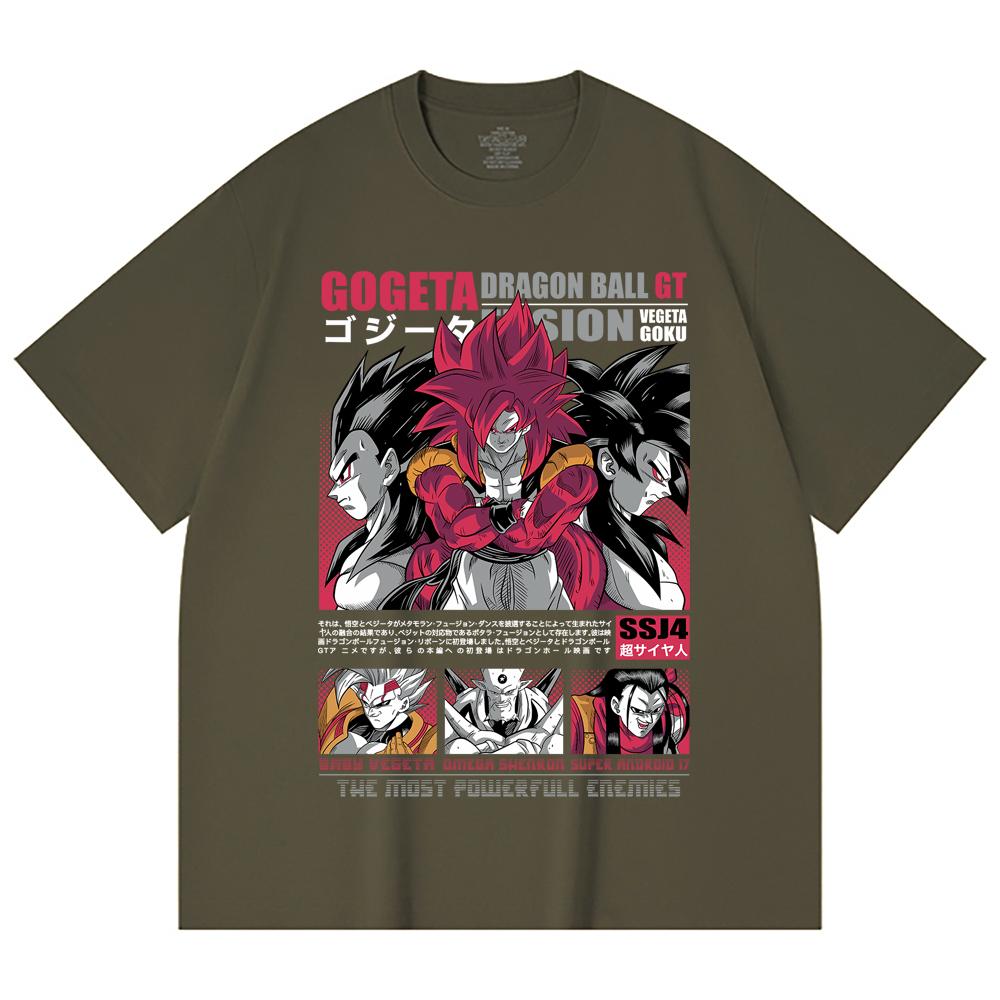 230 Gsm 100% Cotton Dragon Ball V7 Gogeta Print Unisex Heavy Cotton T Shirt