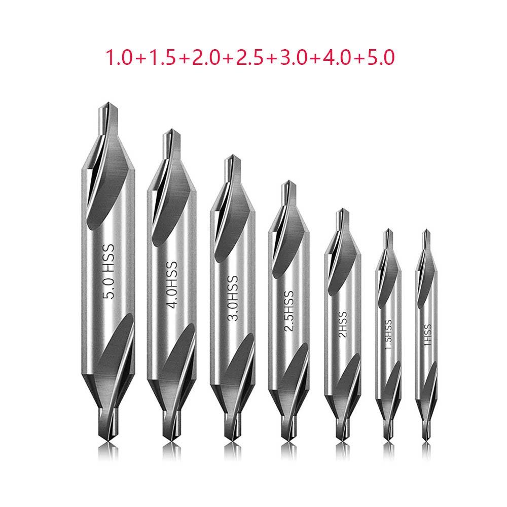 5/6Pcs Metal Center Drill Bits 60-Degree Angle Countersink Drill Lathe Metalworking