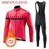 Winter Warm Cycling Clothing Set  Men's Cycling Outfit Set   Mountain Bike Jersey Clothes  Thermal Fleece Clothing Sportswear Bicycle Tricuta Bib
