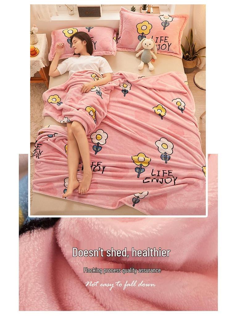 Фланелевый плед и простыня двойного назначения: Плотное, Теплое, Зимнее и Всесезонное Одеяло для Общежития или Дома, Одинарное/Двуспальное