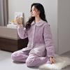 Пижама женская осенне-зимняя флисовая из кораллового флиса зимняя трехслойная тонкая с хлопковой набивкой теплая домашняя одежда