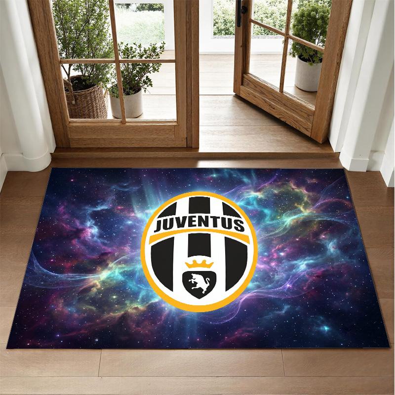 Juventus FC Design Crystal Velvet Rug Soft Decorative Mat for Bedroom Entrance