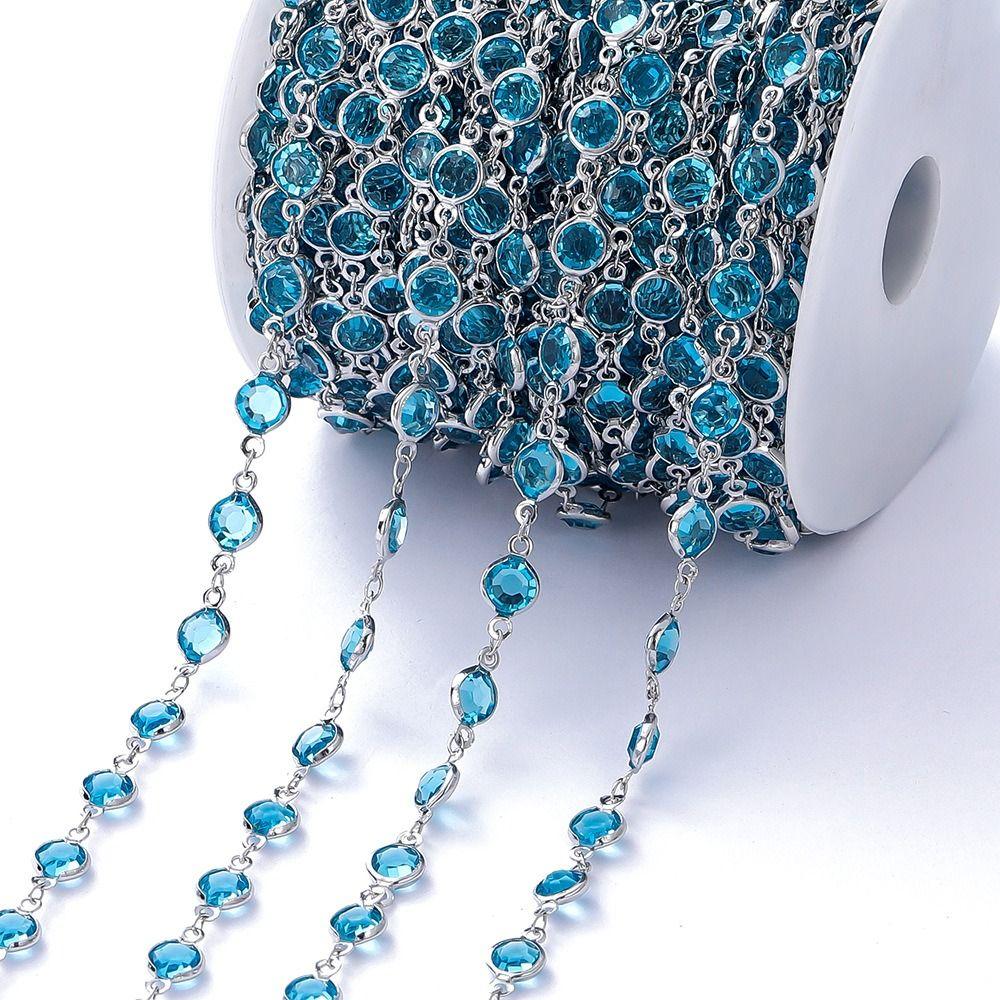Shiny Necklace Chain Crystal Beads Beaded Making 1Meter Crystal Beads Chains