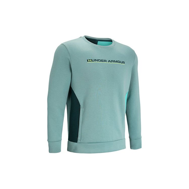 Under Armour Трикотажная тренировочная толстовка Summit Series с круглым вырезом, мужская толстовка, зеленая 1370417-391
