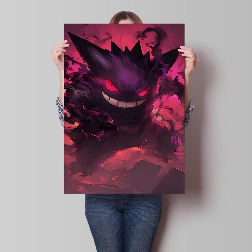 Canvas Artwork Painting Pokemon Gengar Poster Hd Prints Cartoon Character Picture Classic Modern Home Living Room Wall Decor