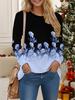 Tops for Women 3D Flower Pattern Print Round Neck Long Sleeve T-shirt Fall Casual Slim Pullover Women's Long Sleeve Top