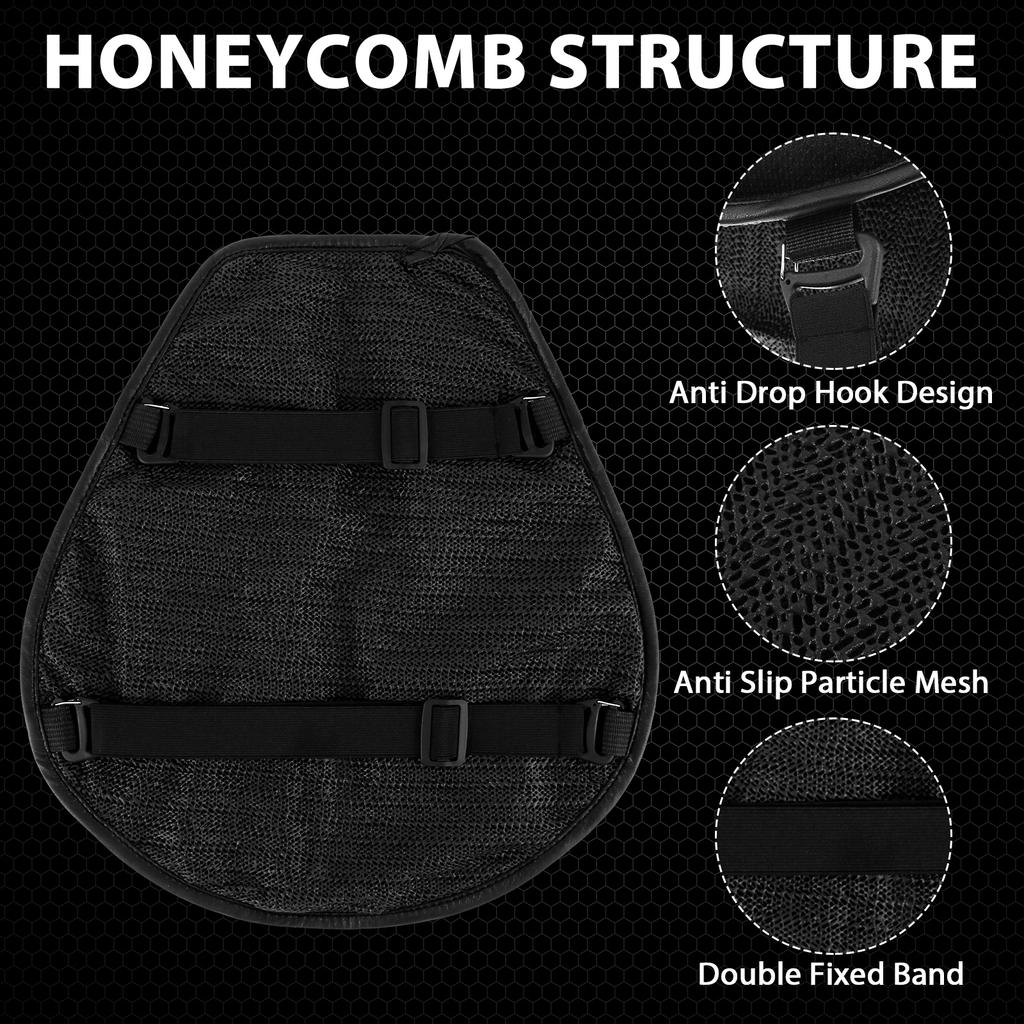Anti-Slip Motorbike Gel Seat Pad 3D Honeycomb Shock-Absorbing Motorcycle Seat Cushion Breathable Motorcycle Seat Cover Accessory