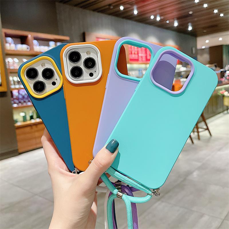 Ремешок через плечо, мягкий жидкий силиконовый чехол для Iphone 14 13 12 11 Pro Max X Xr Xs 14pro 13, ремешок, веревочный шнур, ожерелье, подвесной чехол