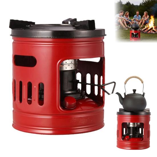 Portable Kerosene Stove Lightweight 10-Wicks Camp Stove Heater Outdoor Cooking BBQ Picnic Camping Hiking 2-4 Person Kerosene Furnace Burner
