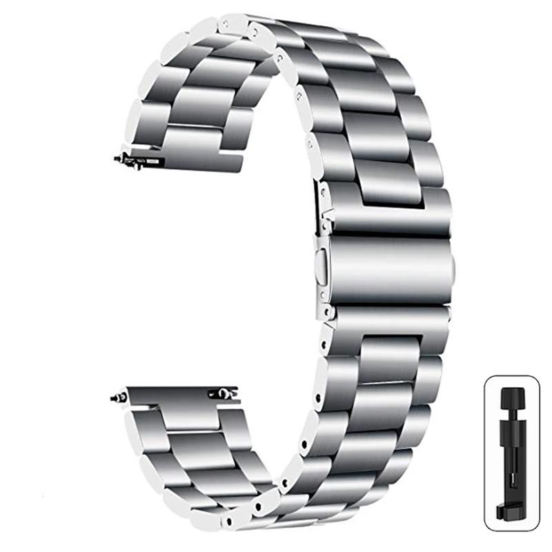 Ремешок для часов 22 мм 20 мм металлический ремешок для Samsung Galaxy Watch 6 5 4 40 мм 44 мм 6Classic 43 47 мм 5Pro 45 м ремешок из нержавеющей стали для Amazfit Correa