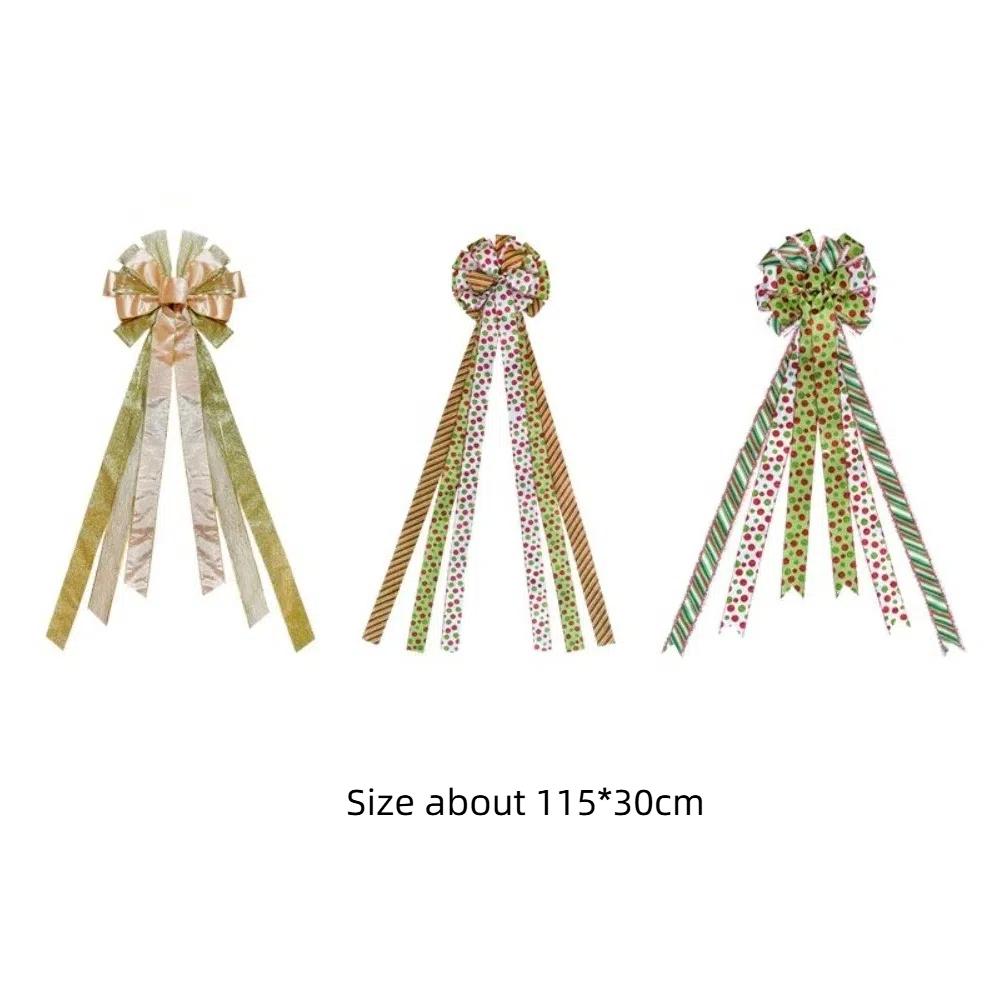 Large Green Bow Christmas Bow Ribbon Tree Topper Christmas Decorations  New Year Party