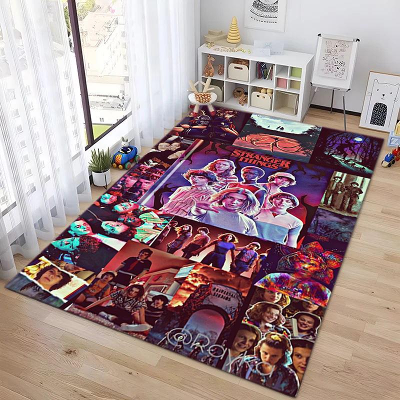 Halloween horror horror theme Stranger Things carpet home living room decoration table and chairs anti slip door mat outdoor picnic mat carpet A7