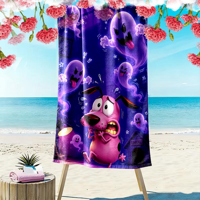 Courage the Cowardly Dog Beach Towel, Large Soft Quick Dry Towel for Beach Camping Swimming