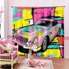 2panels Anime Start Racing Car Window Curtain 240x270cm 3D Print Semi-Blackout Curtains Living Room Bedroom Decor Child Kids